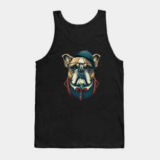 Hipster Bulldog Tank Top